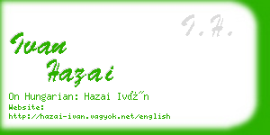 ivan hazai business card